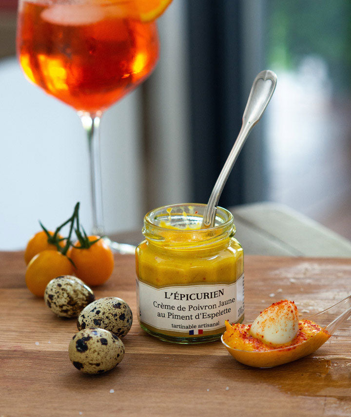 Crème de poivrons jaunes au piment d'Espelette