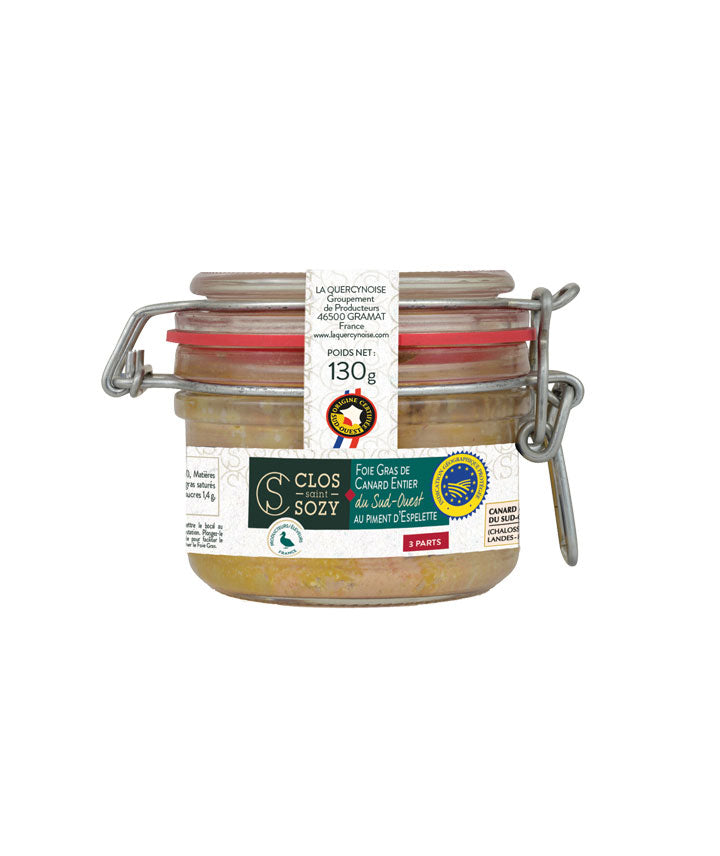 Foie gras canard entier au piment d'Espelette IGP - 130g