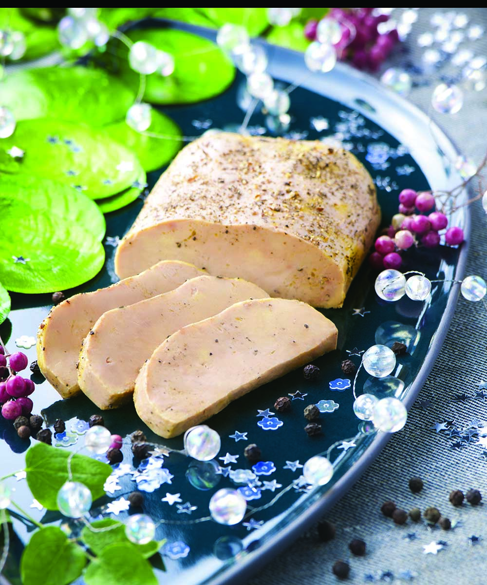 Foie gras de canard entier Sud-Ouest au poivre mi-cuit IGP