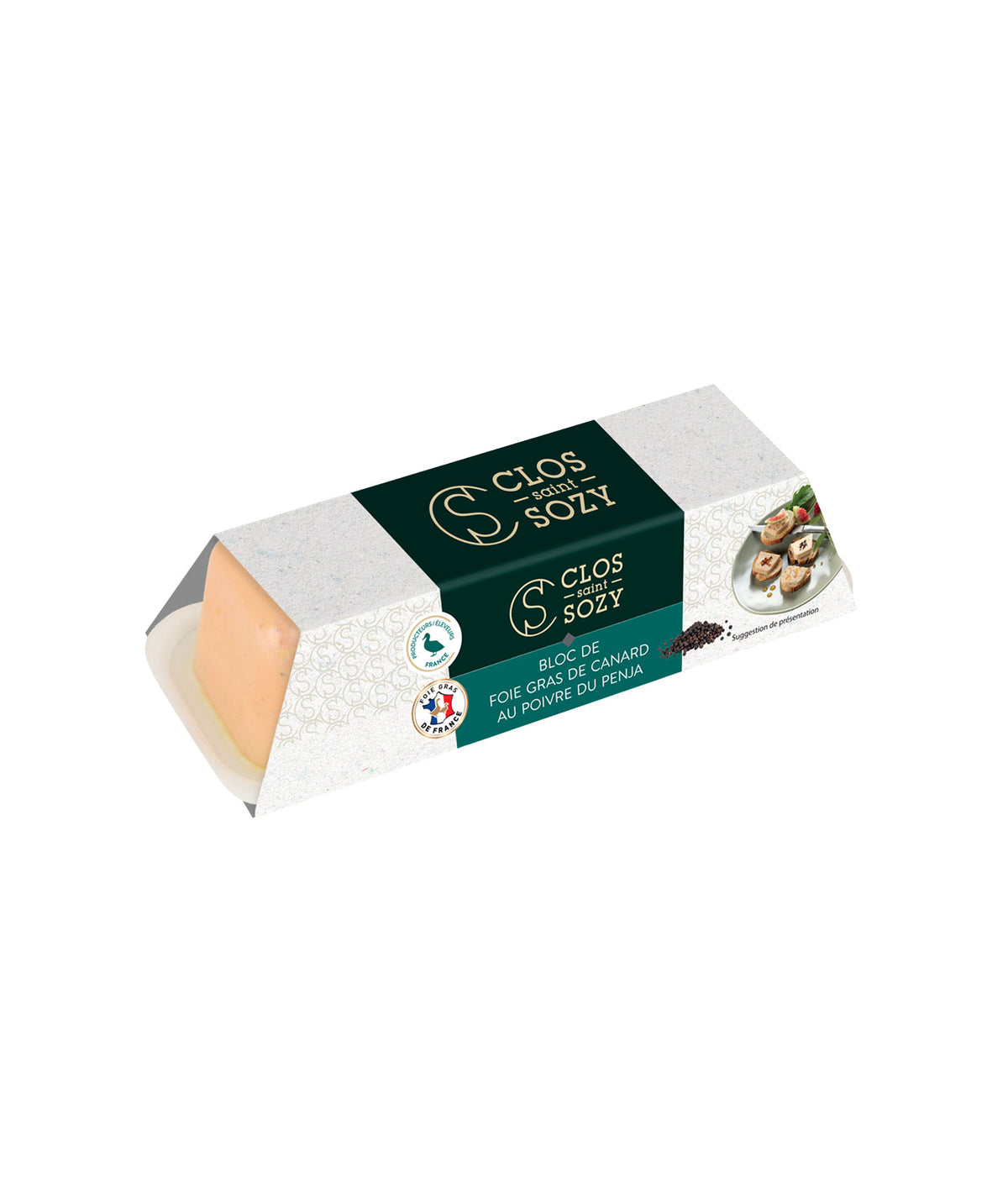 Bloc de foie gras mi-cuit de canard au poivre Penja