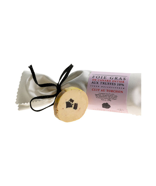 Foie gras canard entier cuit au torchon truffe 10%