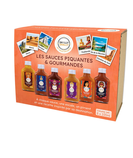 Coffret Cadeau 6 Sauces Piquantes - Force 2 à 12/12 - Le Tour Du Monde Piquant Et Gourmand