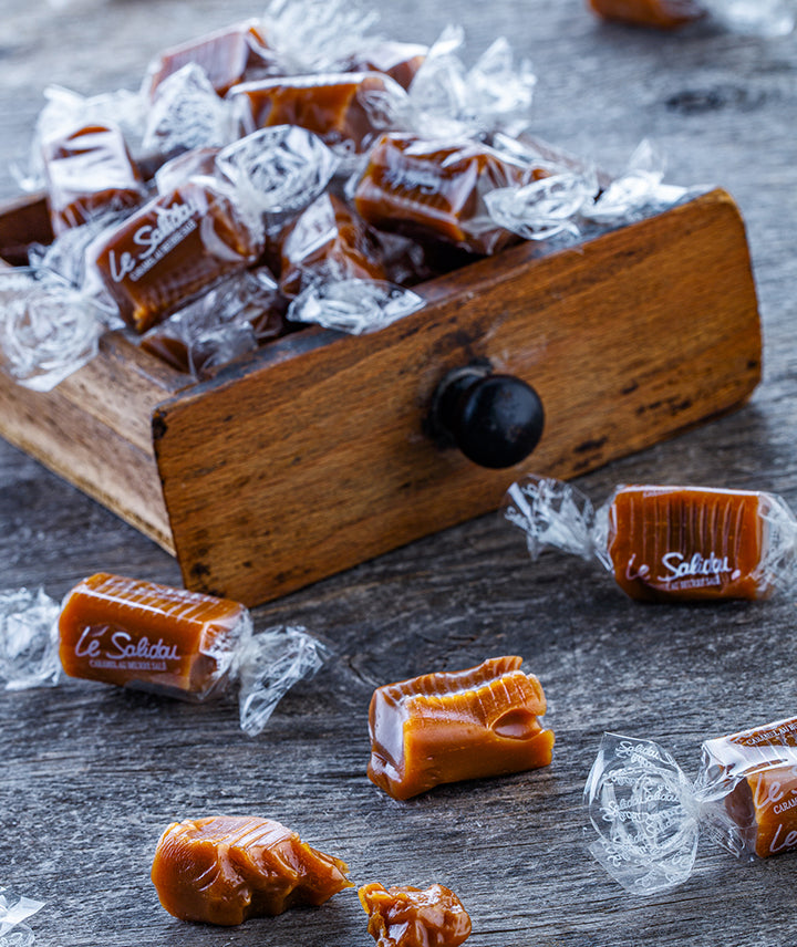 Boîte bois caramels beurre salé - Mam goudig