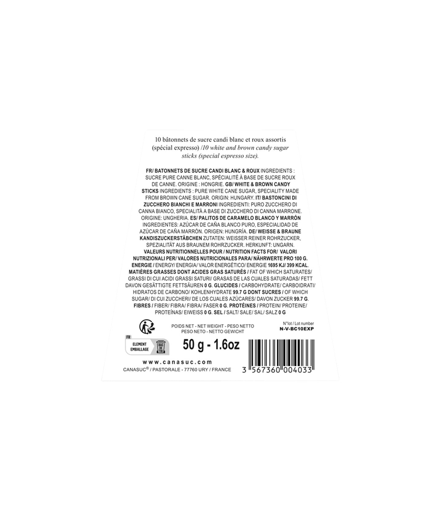Bâtonnets de sucre candi blanc et roux