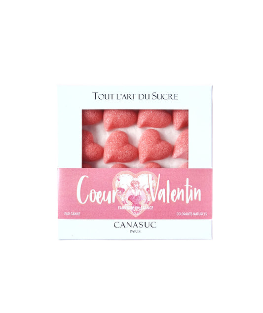 Coffret de sucres en forme de cœur rose
