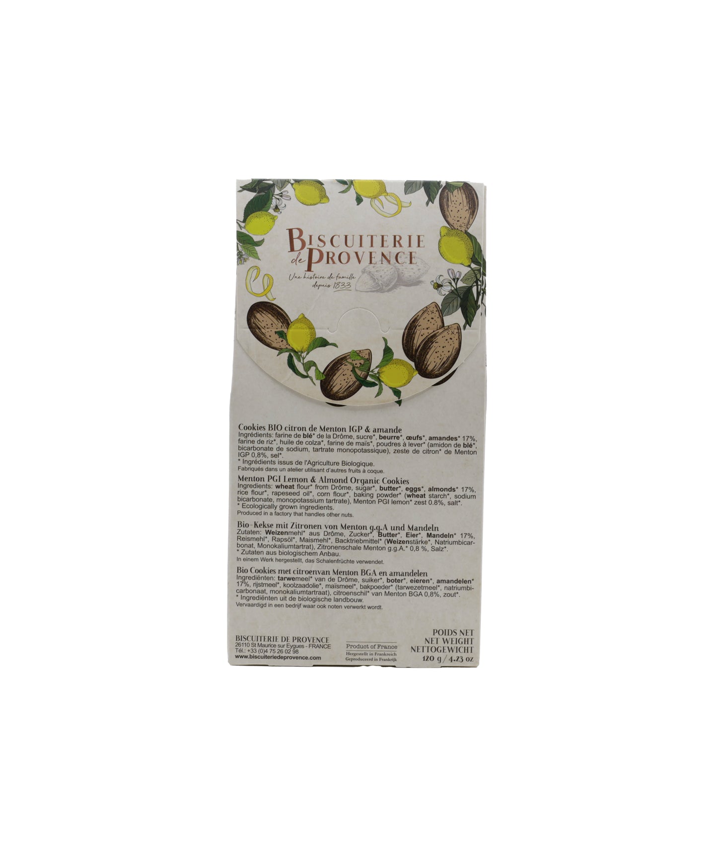 Cookies bio amandes et citron de menton