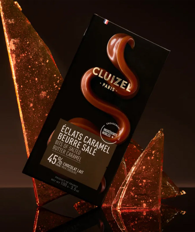 Tablette lait 45% éclats caramel beurre salé