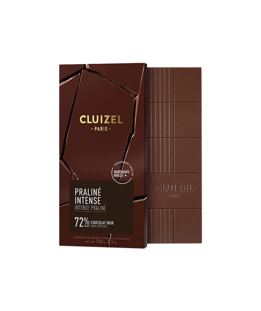 Tablette noir 72% praliné intense