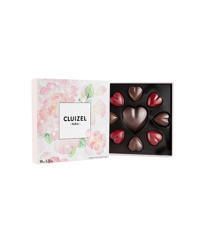 Coffret 9 fleurs en chocolat précieuses
