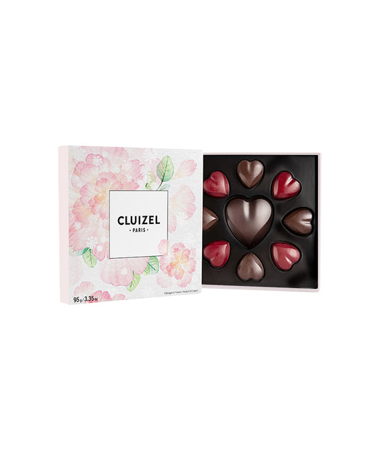 Coffret 9 fleurs en chocolat précieuses
