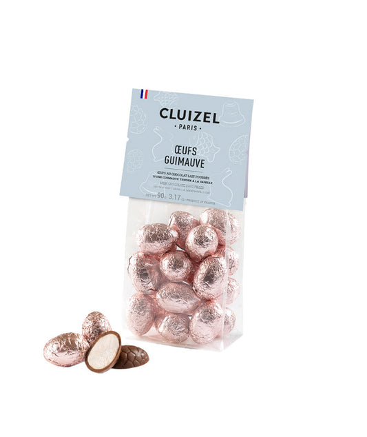 Sachet œuf en chocolat au lait et guimauve