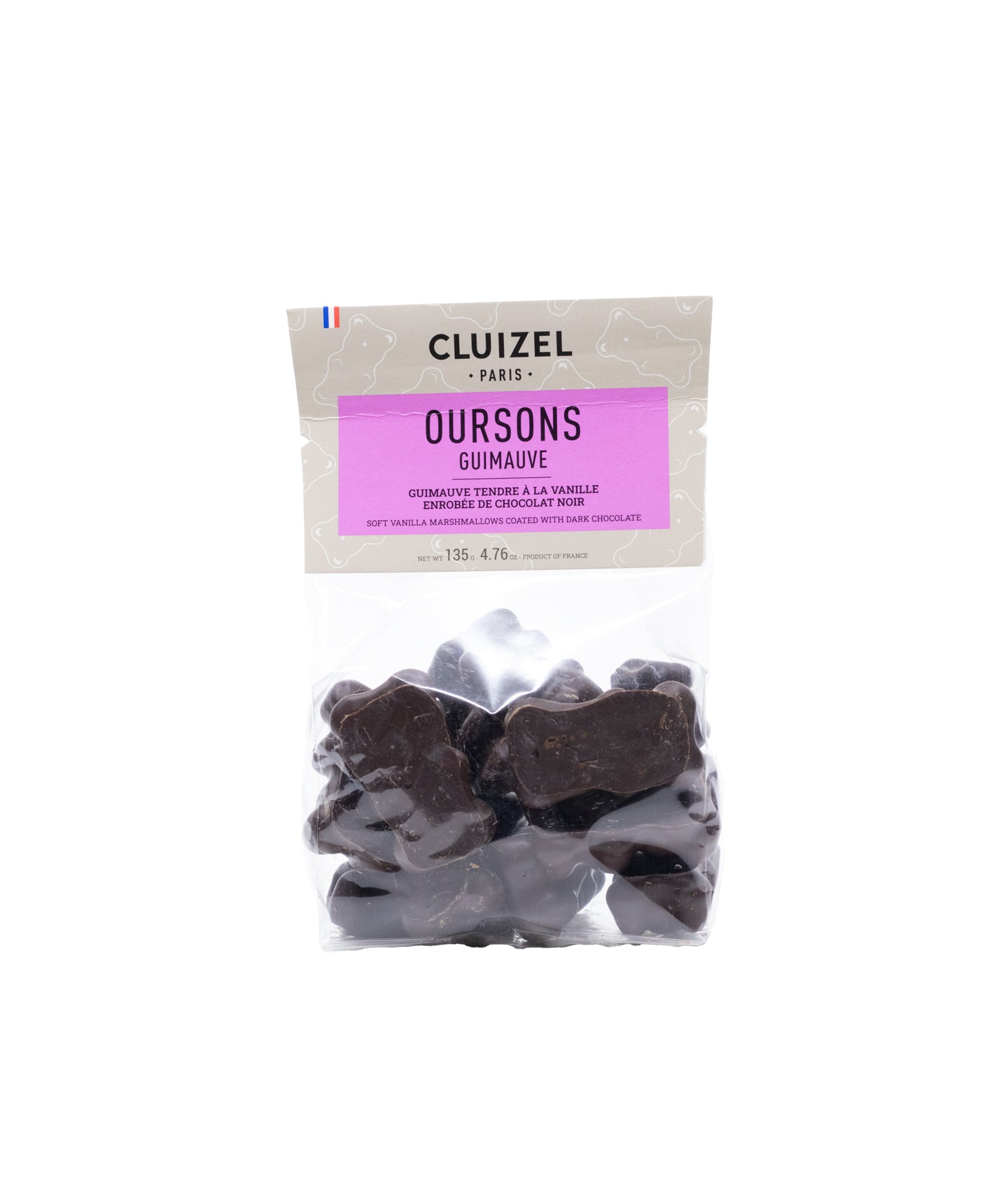 Sachet oursons guimauve au chocolat noir