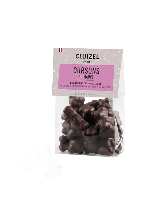 Sachet oursons guimauve au chocolat noir