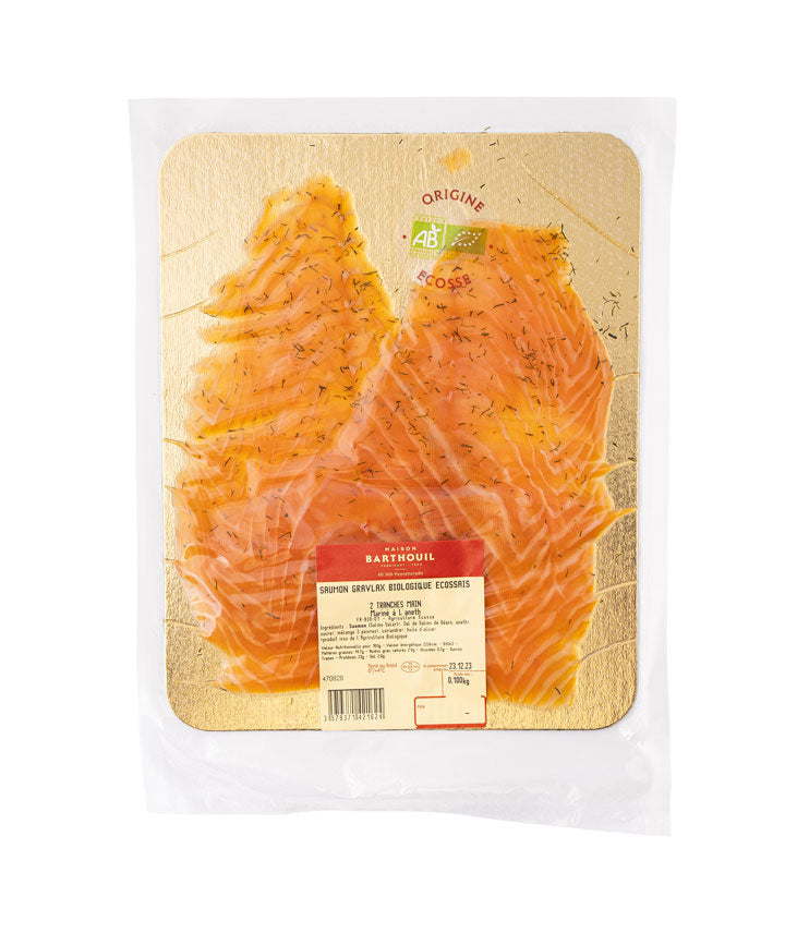Saumon gravlax biologique Ecossais - 2 tranches