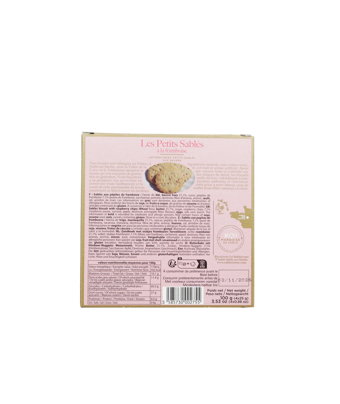 Étui sablés framboise