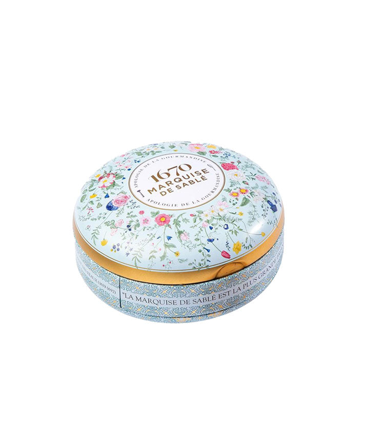 Sablés aux pépites de caramel beurre salé - Boite métal ronde Bouquet sauvage