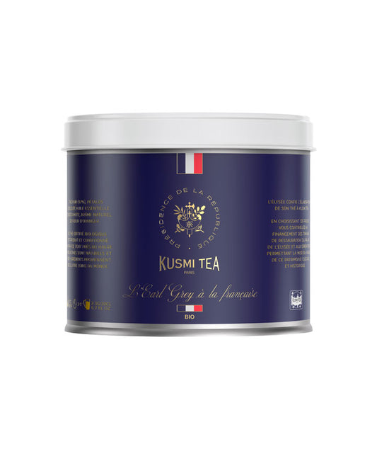 Thé earl grey à la française bio - Boîte vrac vue face aux Galeries Lafayette Le Gourmet