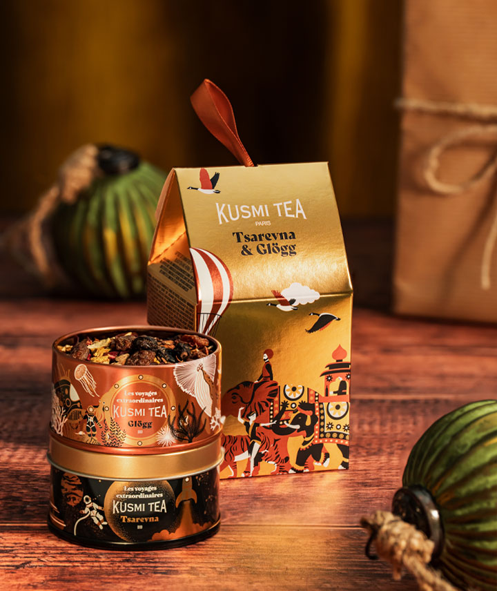 Coffret cadeau 2 miniatures thé noie bio Tsarevna et Glögg - Boîte vrac