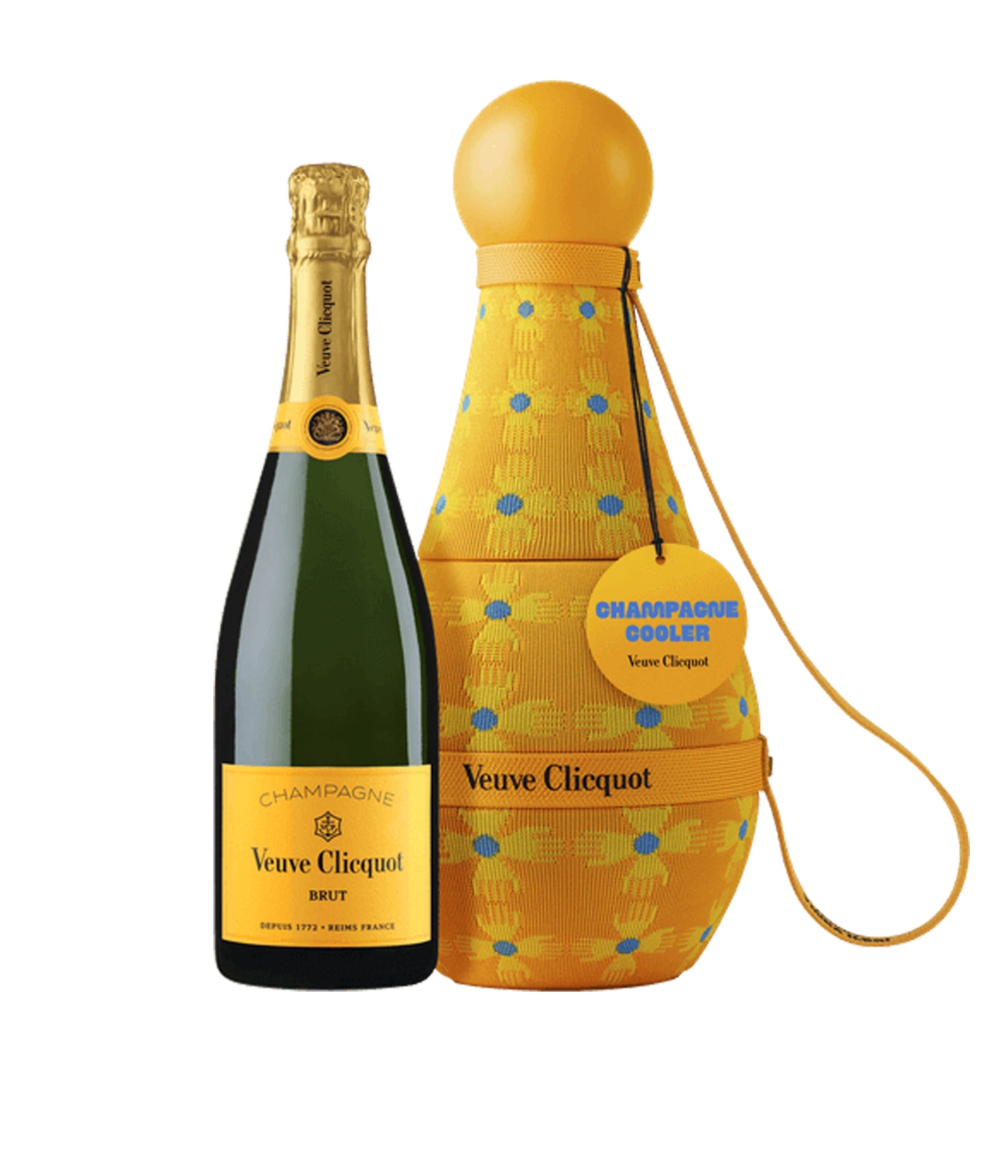 Veuve Clicquot - Carte Jaune Glacière Edition Yinka Llori - Champagne VEUVE CLICQUOT vue face aux Galeries Lafayette Le Gourmet