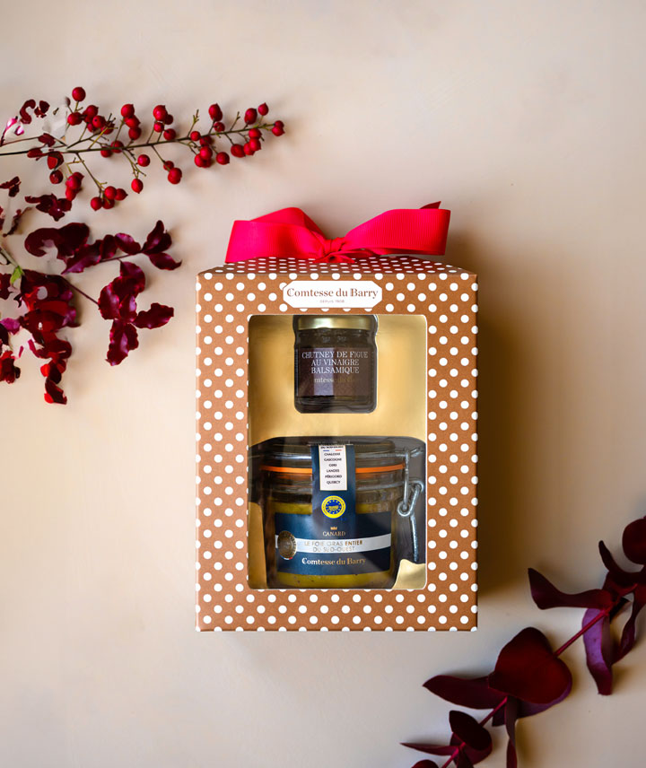 Coffret de foie gras de canard et chutney de figues