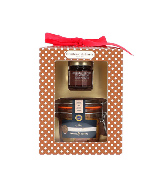 Coffret de foie gras de canard et chutney de figues