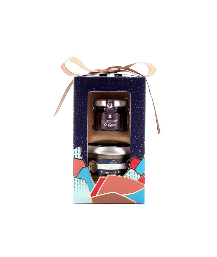 Coffret duo foie gras entier de canard et chutney figues - 117g