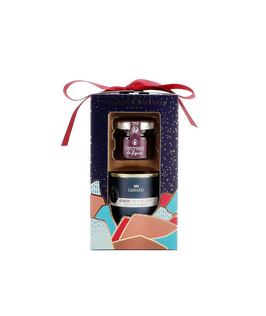 Coffret duo bloc de foie gras de canard et chutney de figues - 127g