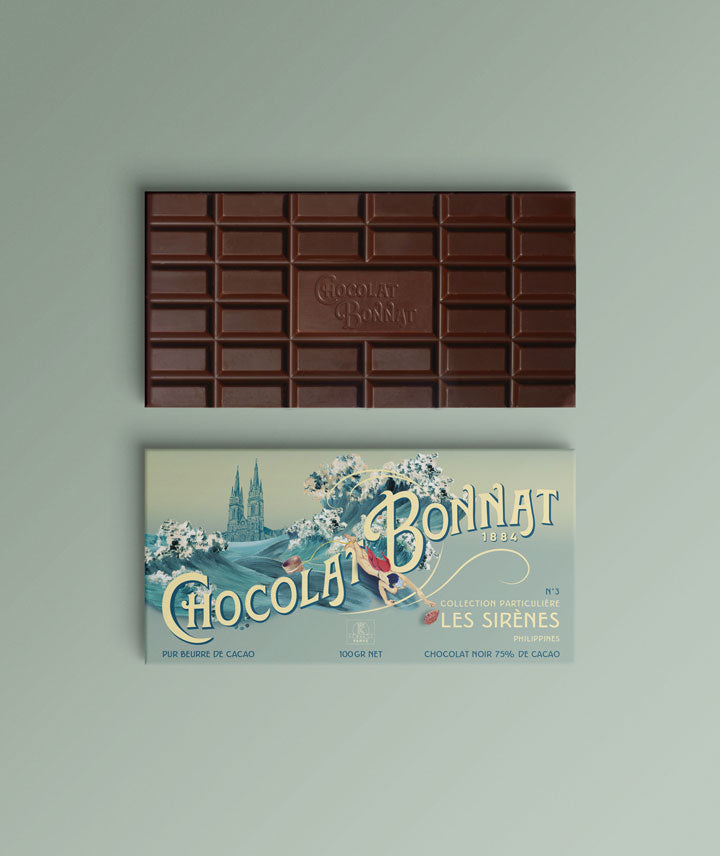 Tablette chocolat noir 75% cacao Les Sirènes