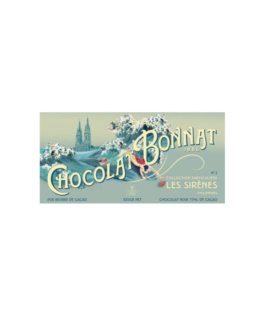 Tablette chocolat noir 75% cacao Les Sirènes