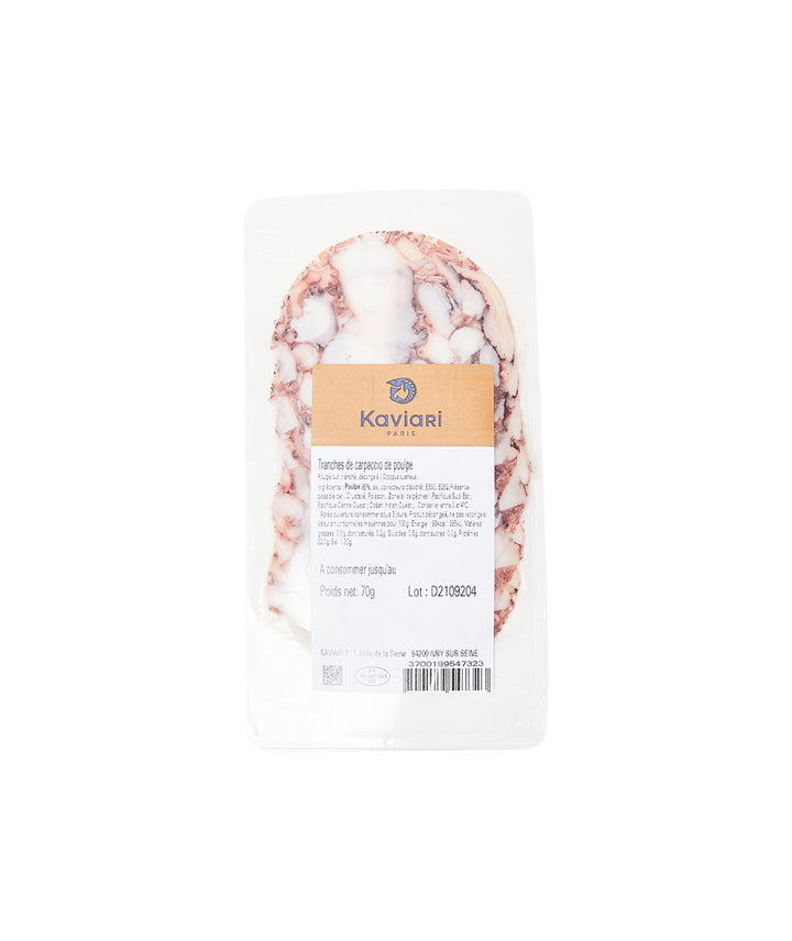 Tranches de carpaccio de poulpe