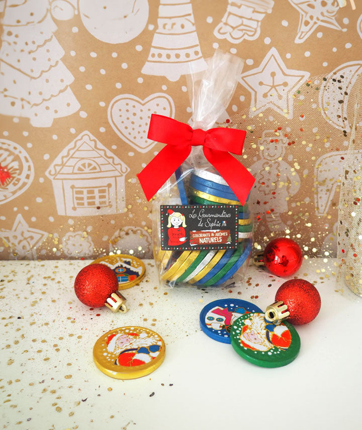 Pièces en chocolat de Noël