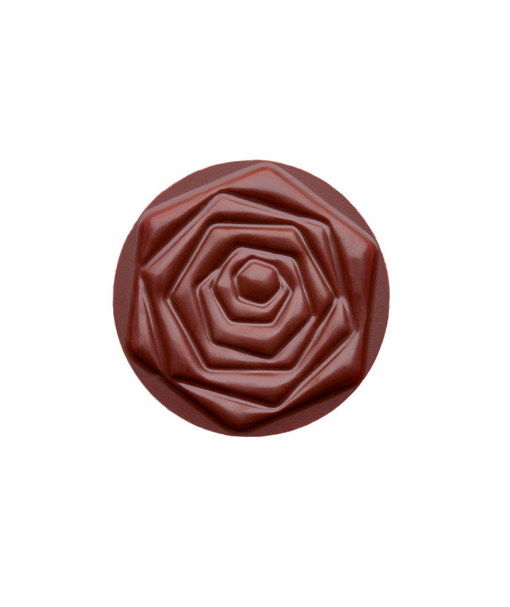 Fleur fraise et vanille au chocolat noir