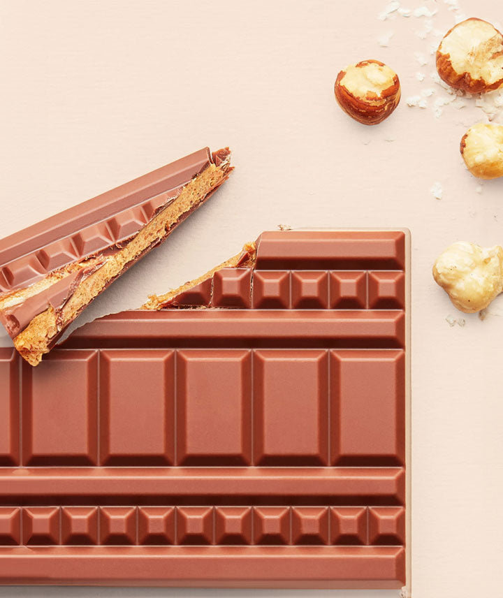 Tablette chocolat au lait fourrée praliné noisette & fleur de sel