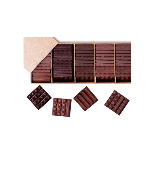 Coffret chocolats carrés dégustation - 50 pièces