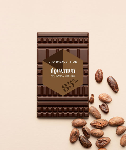 Tablette chocolat noir origine Equateur national Arriba 85%