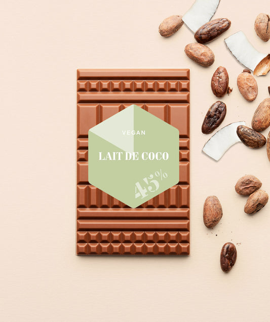 Tablette chocolat vegan - Lait de coco 45%