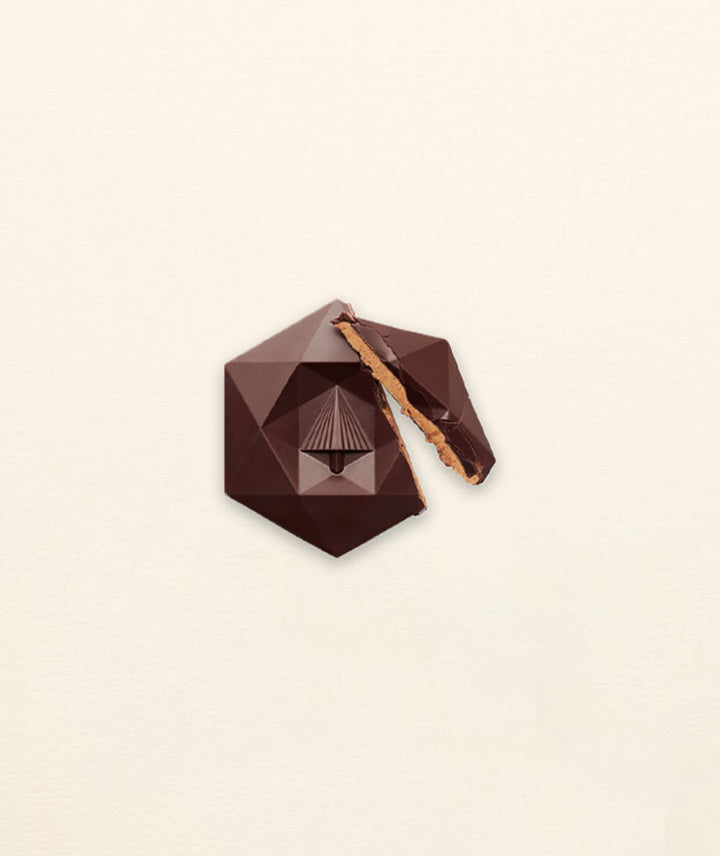 Chocolat Hexa étoile praliné noisette fleur de sel - Noir