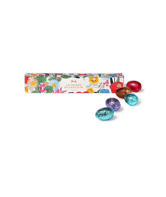 Tube oeuf praliné chocolat mix fleurs