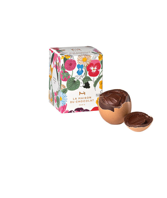 Oeuf coquille ganache fleurs