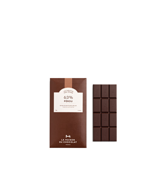 Tablette de chocolat noir Pérou 63%