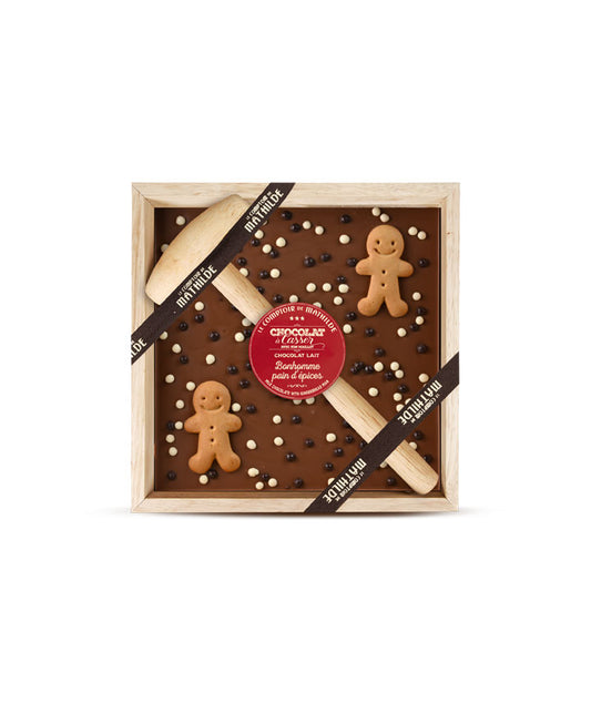 Chocolat au lait à casser mini bonhomme pain d'épices