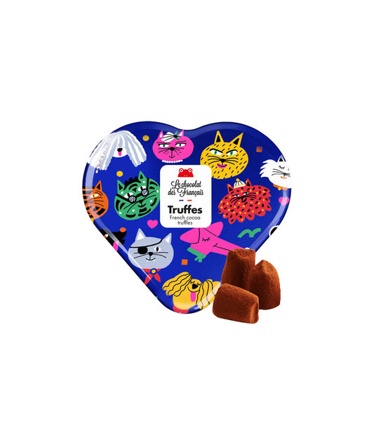 Coffret métal de 12 truffes au chocolat noir