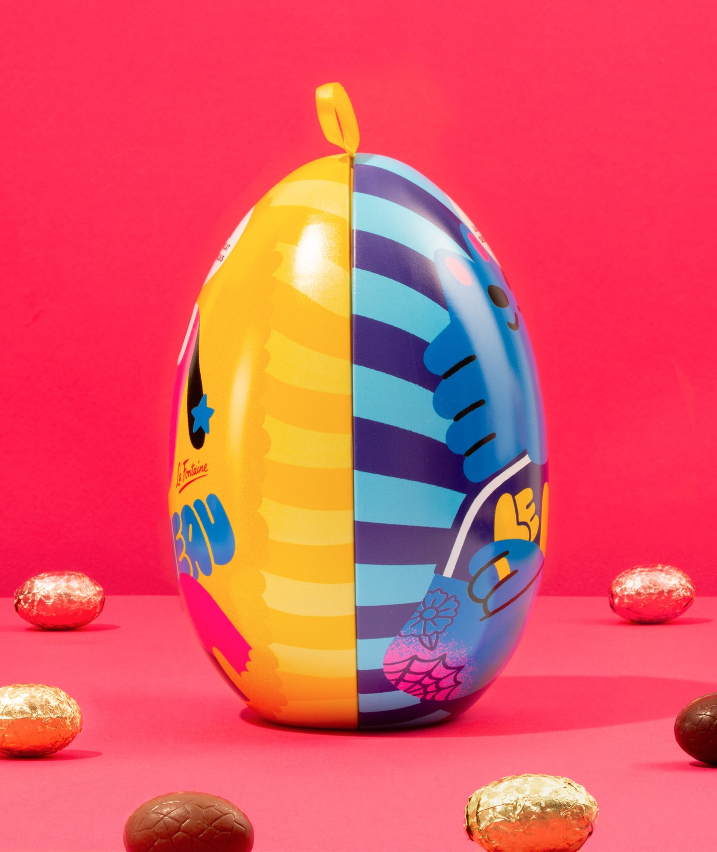 Oeufs praliné caramel lait gianduja feuilleté chocolat noir- Loup et Agneau
