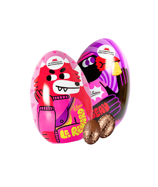 Oeufs praliné noisette caramel chocolat lait - Renard et Corbeau
