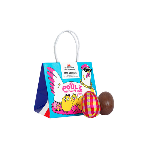Sac contenant 5 oeufs à cacher au chocolat au lait - 110g