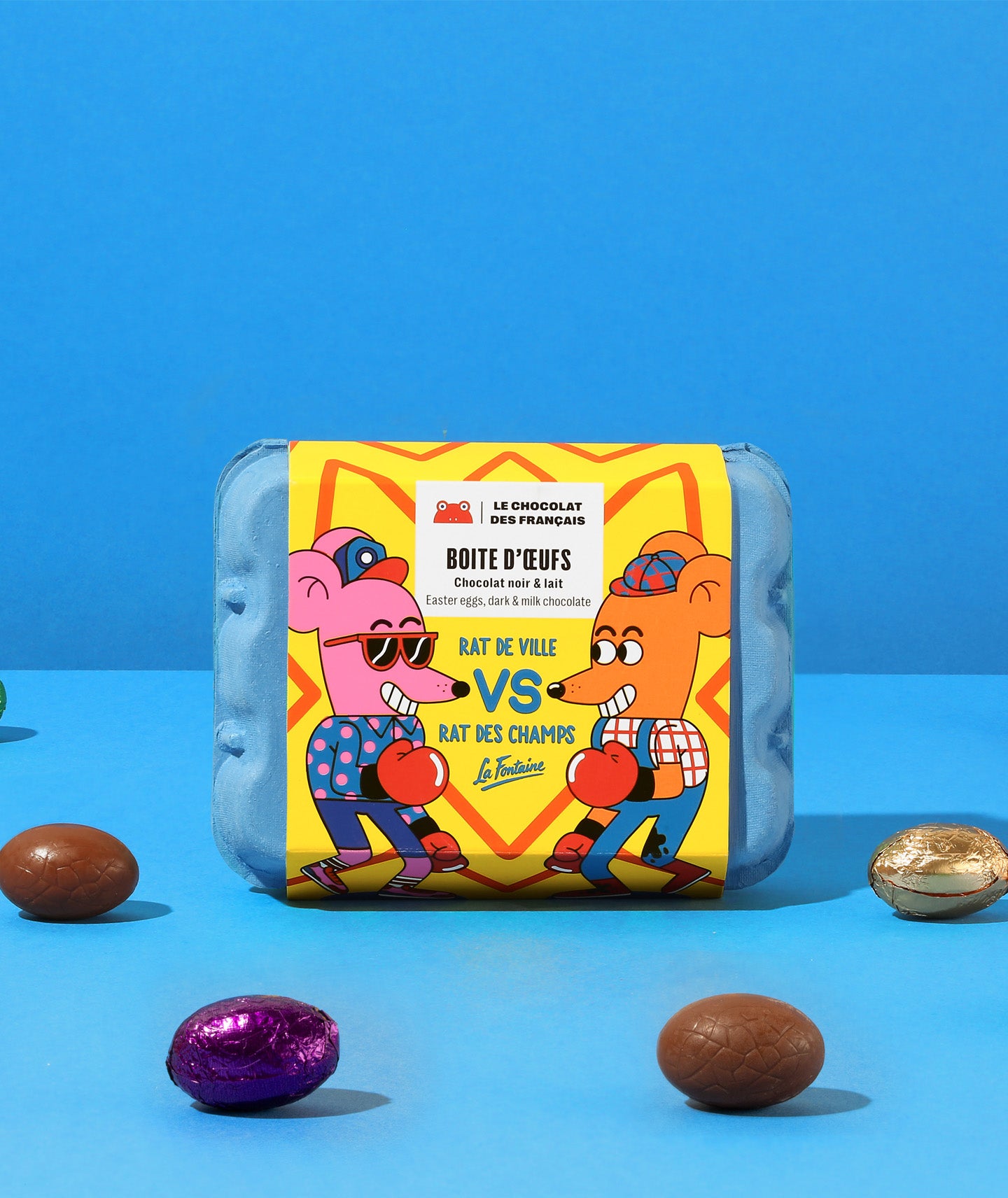 Boite de 12 petits oeufs noir et lait - 96g