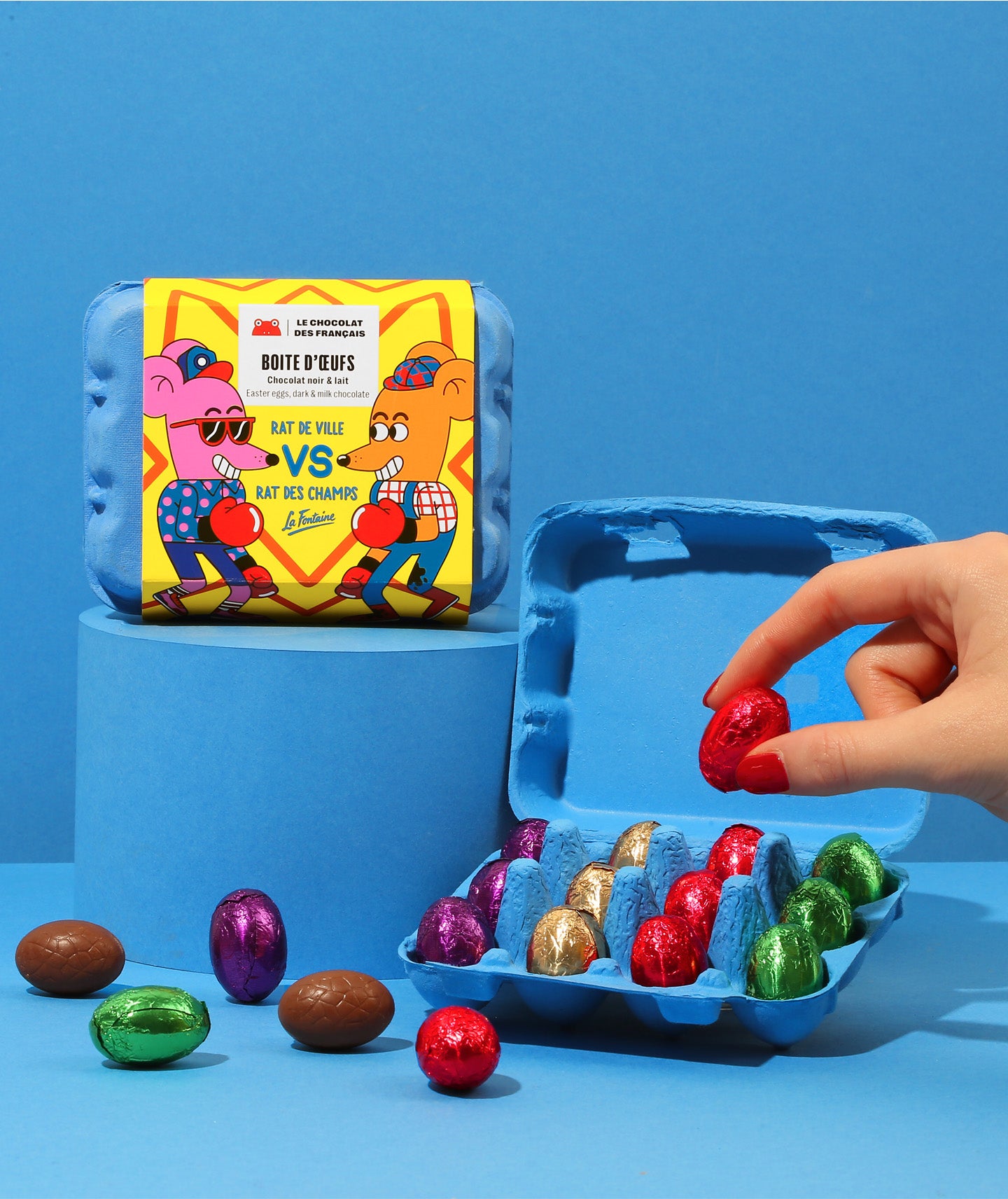 Boite de 12 petits oeufs noir et lait - 96g