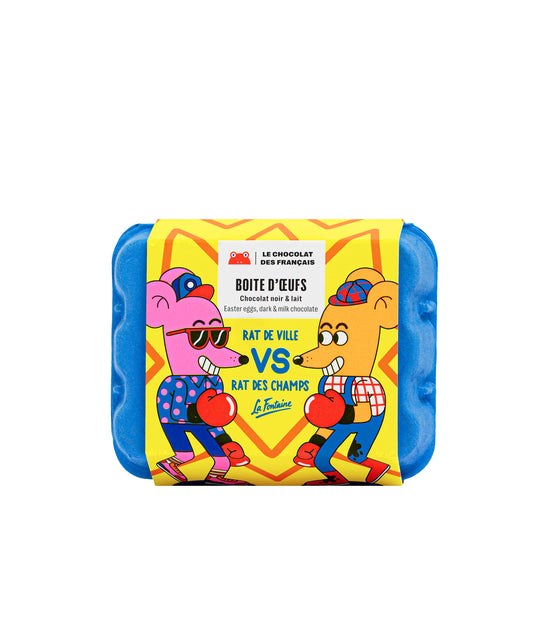 Boite de 12 petits oeufs noir et lait - 96g