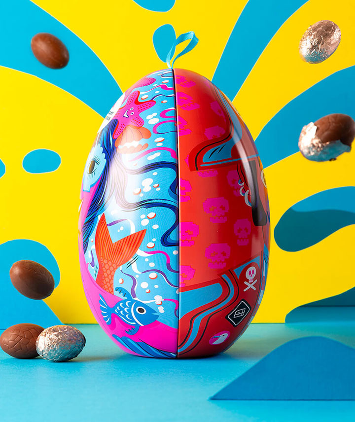 Oeuf Pirate praliné noisettes et caramel chocolat au lait