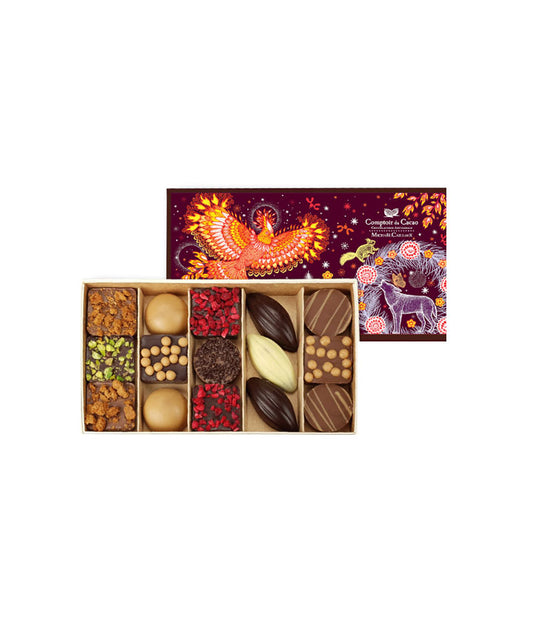 Coffret carton pralinés feuilletés Michaël Cailloux Noël